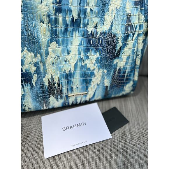 BRAHMIN BAILEE Deep Water Melbourne Genuine Leather NWT~Large Handbag B000513 - Picture 9 of 9